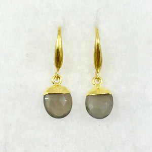 NY Gray Moonstone Drop Earrings