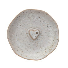 Load image into Gallery viewer, Stoneware Incense Dish/Holder w/ Embossed Heart (Each One Will Vary)
