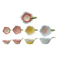 Load image into Gallery viewer, Hand-Painted Flower Shaped Prep Bowls (set of 4)
