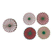 Load image into Gallery viewer, Glass Beaded Flower Shaped Coasters (set of 4)
