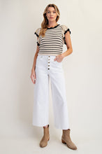 Load image into Gallery viewer, Easel Button Front Stretch Twill Pants -White

