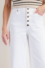 Load image into Gallery viewer, Easel Button Front Stretch Twill Pants -White
