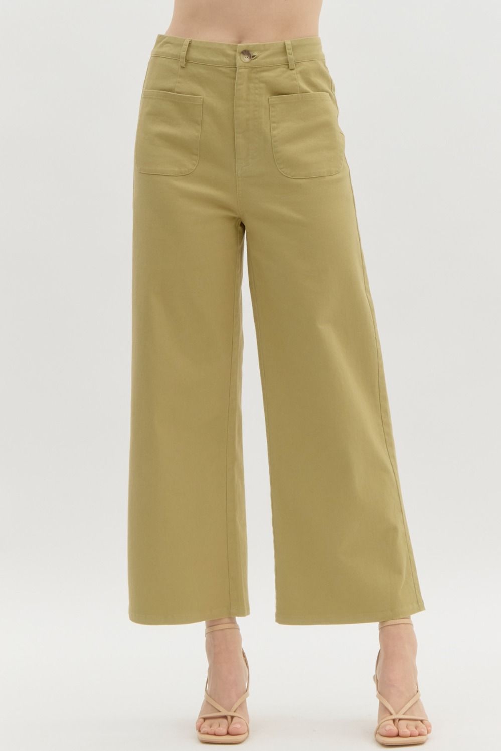 E Patch Pocket Ankle Pant -Lt Olive