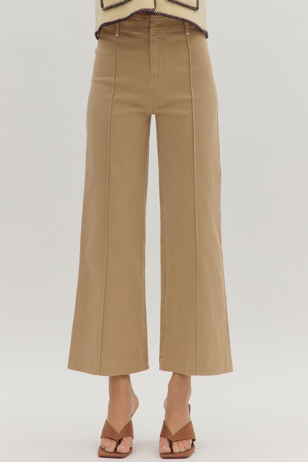 E Front Seam Pant -Camel