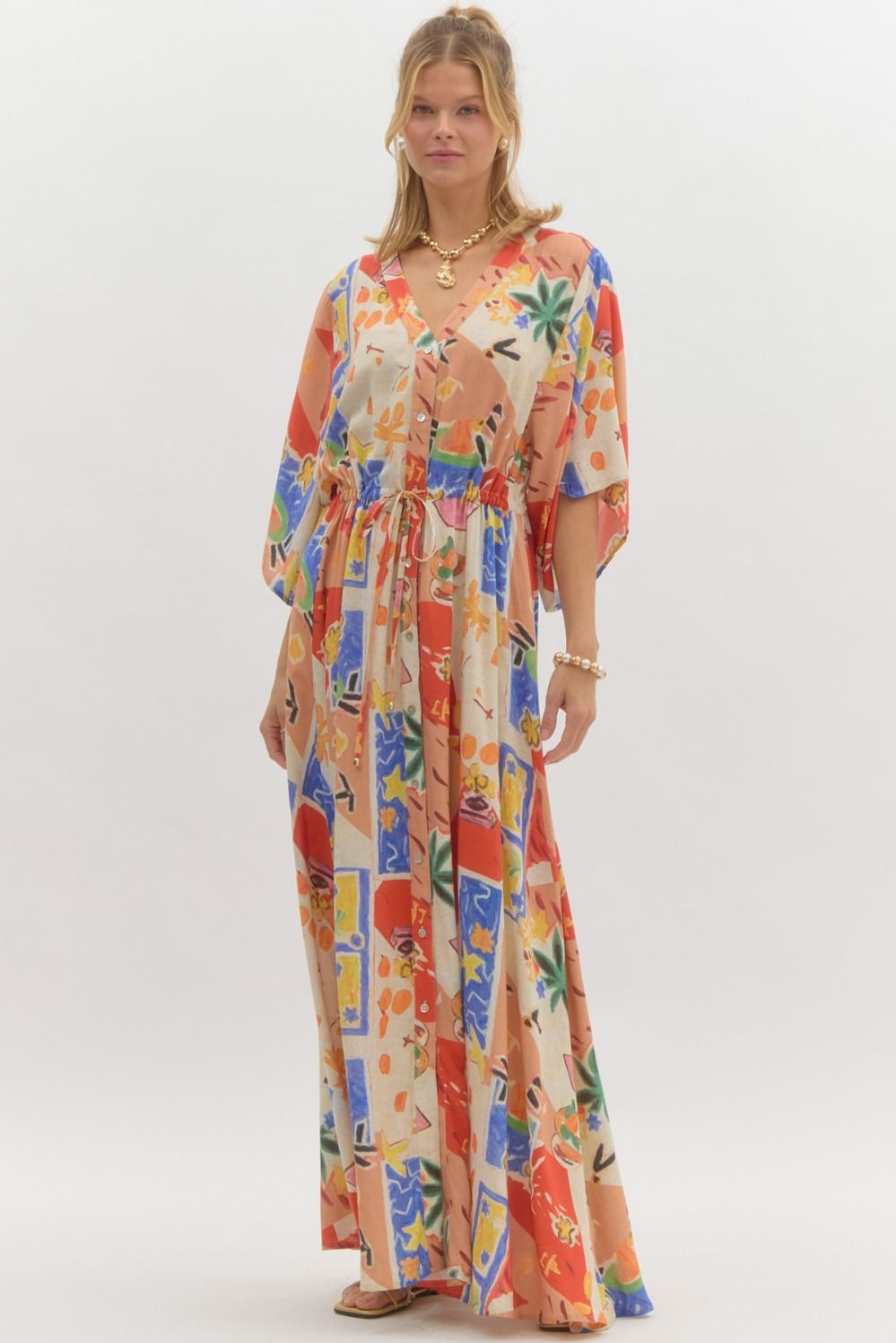 E Front Tie Resort Dress