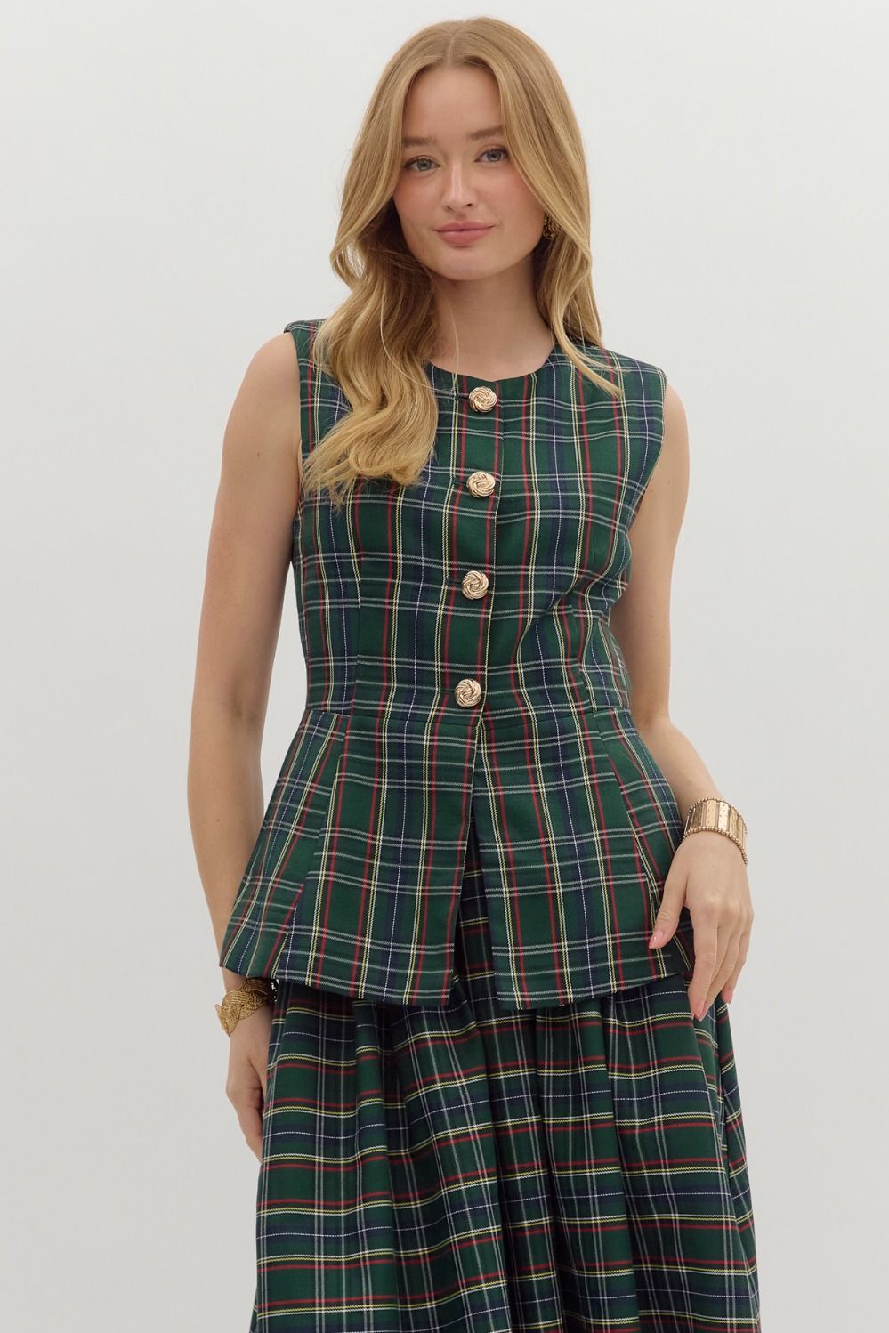 green emerald velvet dress Women's Red and Green Plaid Short Dress with Collar 1x