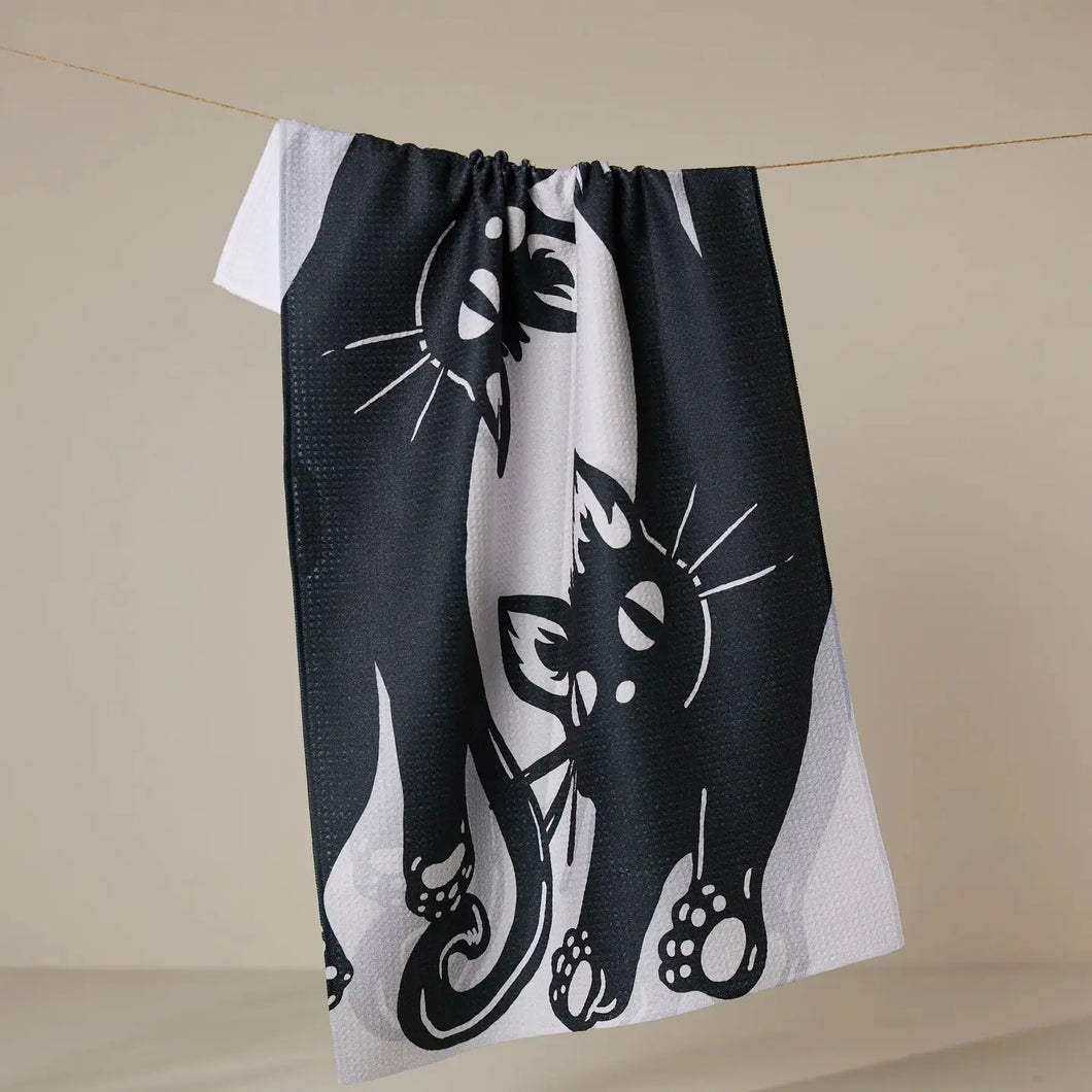 Geometry Night Zoomies Tea Towel