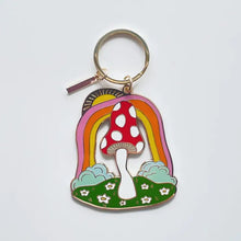 Load image into Gallery viewer, Enamel Keychain -Magic Mushroom
