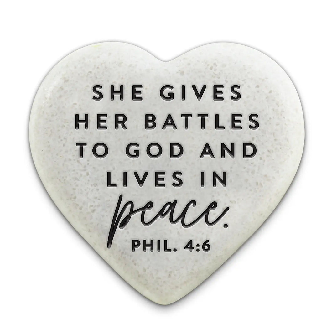 Scripture Heart Stone -Peace
