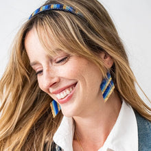 Load image into Gallery viewer, Frida Ombre Stripes Beaded Earrings -Blue
