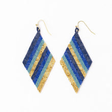 Load image into Gallery viewer, Frida Ombre Stripes Beaded Earrings -Blue
