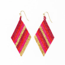 Load image into Gallery viewer, Frida Ombre Stripes Beaded Earrings -Hot Pink
