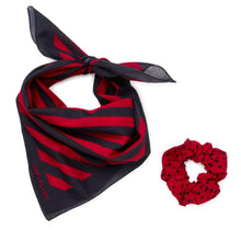 Load image into Gallery viewer, Gameday Scarf &amp; Scrunchie Set -Red/Black
