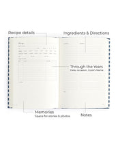 Load image into Gallery viewer, Navy Gingham Heirloom Recipe Book
