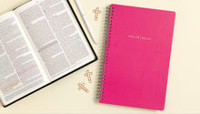 Load image into Gallery viewer, Church Notes Notebook -Hot Pink Girl, Open Your Bible!
