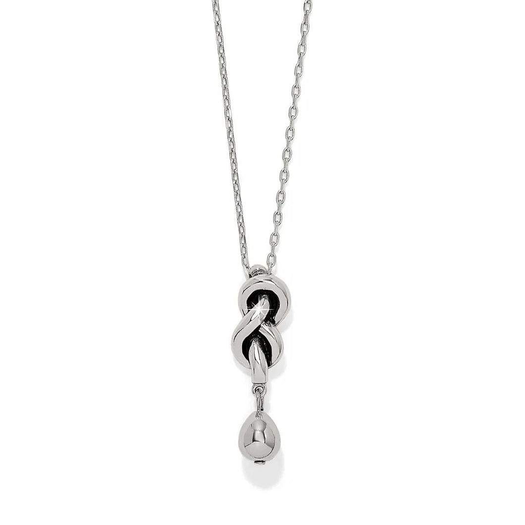 Brighton Interlok Single Knot Drop Necklace -Silver