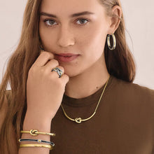 Load image into Gallery viewer, Brighton Interlok Single Knot Hinged Bangle -Gold
