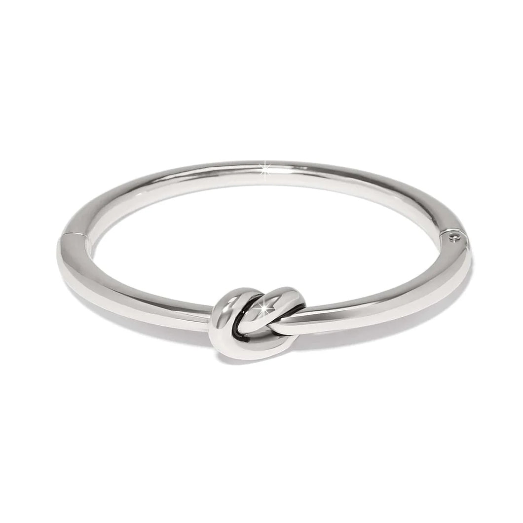 Brighton Interlok Single Knot Hinged Bangle -Silver