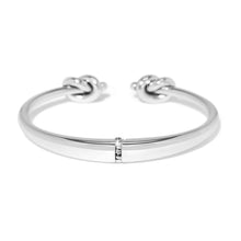 Load image into Gallery viewer, Brighton Interlok Single Knot Open Hinge Bangle -Silver
