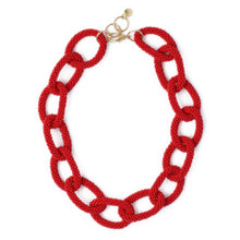 Load image into Gallery viewer, Jenna Beaded Chain Link Necklace -Red
