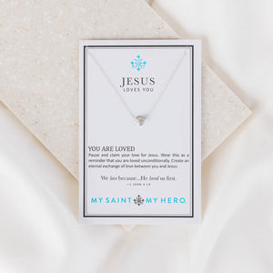 Jesus Loves Me Necklace -Silver