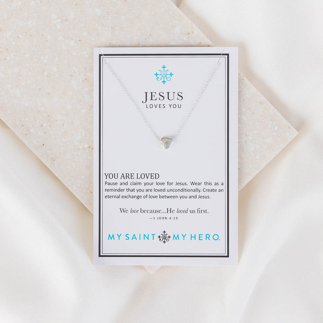 Jesus Loves Me Necklace -Silver