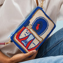 Load image into Gallery viewer, Leila Sardine Seed Bead Clutch With Strap

