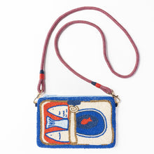 Load image into Gallery viewer, Leila Sardine Seed Bead Clutch With Strap
