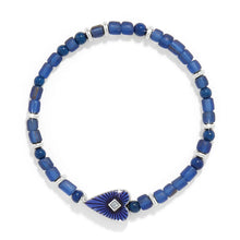 Load image into Gallery viewer, Brighton Love Messages B You Blue Stretch Bracelet
