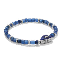 Load image into Gallery viewer, Brighton Love Messages B You Blue Stretch Bracelet

