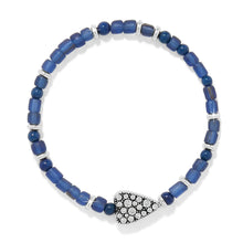 Load image into Gallery viewer, Brighton Love Messages B You Blue Stretch Bracelet
