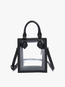 Elise Clear Rectangle Crossbody -Black