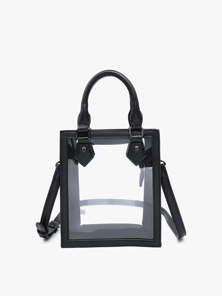 Elise Clear Rectangle Crossbody -Black