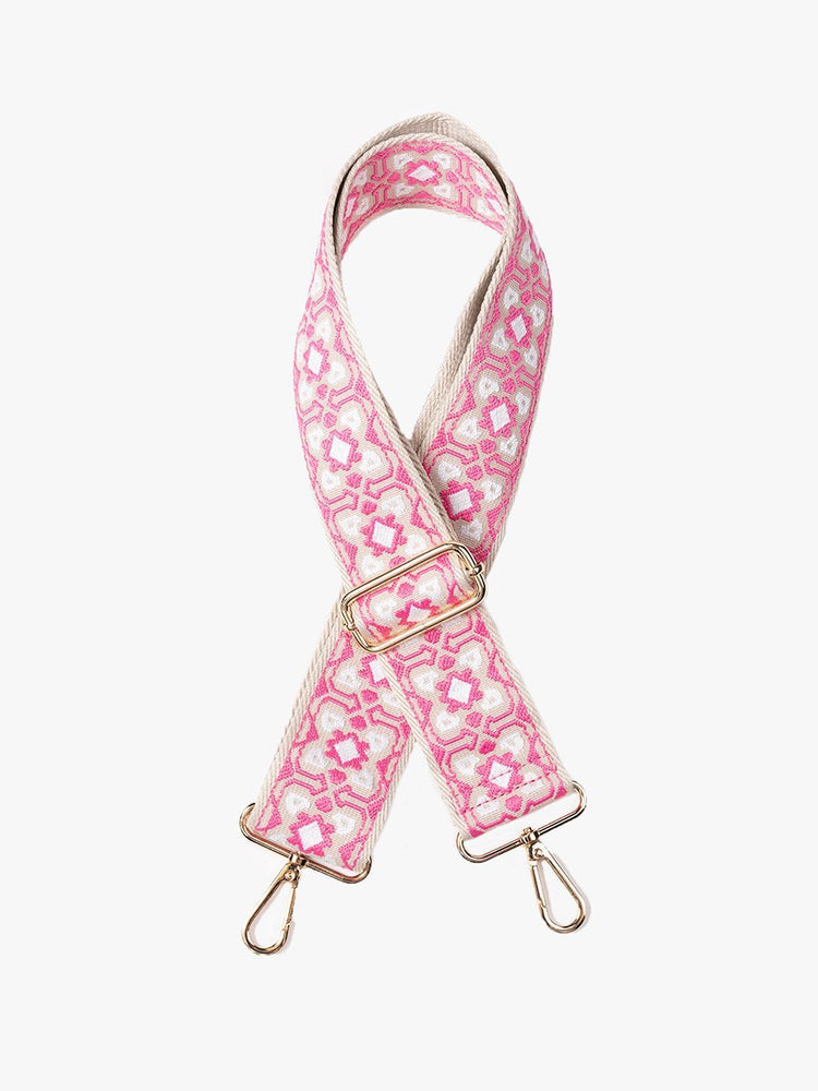 Clover Guitar Strap -Pink/White