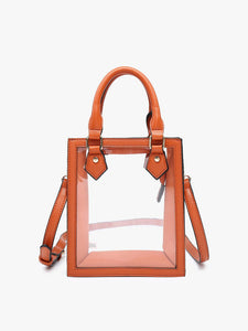 Elise Clear Rectangle Crossbody -Orange