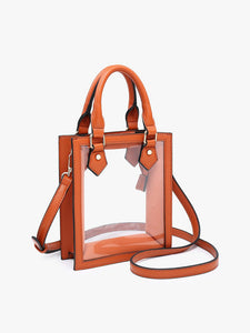 Elise Clear Rectangle Crossbody -Orange