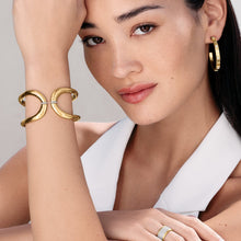 Load image into Gallery viewer, Brighton Meridian Geo Open Hinged Bangle -Gold
