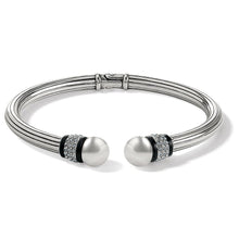 Load image into Gallery viewer, Brighton Meridian Open Hinged Bangle -Silver / Black
