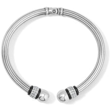 Load image into Gallery viewer, Brighton Meridian Open Hinged Bangle -Silver / Black
