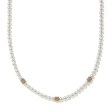 Load image into Gallery viewer, Brighton Meridian Petite Pearl Station Necklace -Gold
