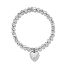 Load image into Gallery viewer, Brighton Meridian Petite Wave Heart Stretch Bracelet -Silver

