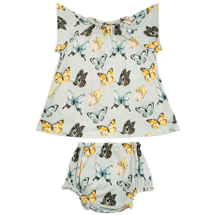 MilkBarn Dress & Bloomer Set -Butterfly 3-6M