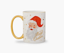 Load image into Gallery viewer, Rifle Paper Holiday Porcelain Mug -Winking Santa Claus
