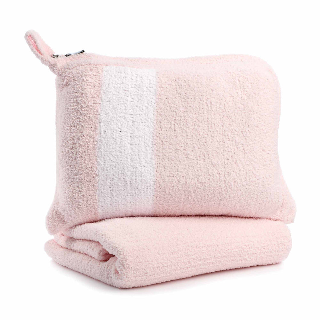 Kashwere Travel Blanket -Pink Stripe