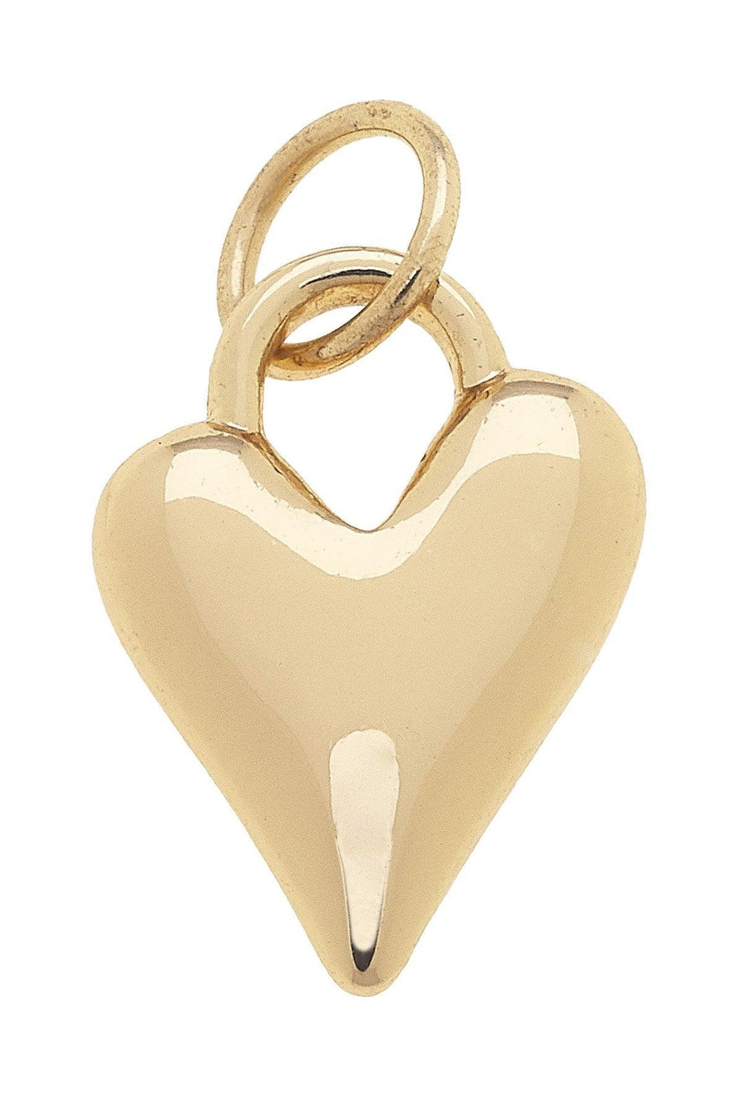 Heart Puffy Charm -Shiny Gold