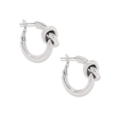 Load image into Gallery viewer, Brighton Interlok Single Knot Hoop Earrings -Silver
