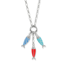 Load image into Gallery viewer, Brighton Sun &amp; Sea Fish Trio Charm Necklace
