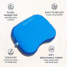 Load image into Gallery viewer, Ballast Beach Pillow -Dock &amp; Bay Blue Stripe
