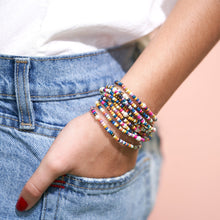 Load image into Gallery viewer, Sage Confetti 10 Strand Beaded Bracelet Set -Multicolor
