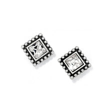 Load image into Gallery viewer, Brighton Sparkle Square Mini Post Earrings -Silver
